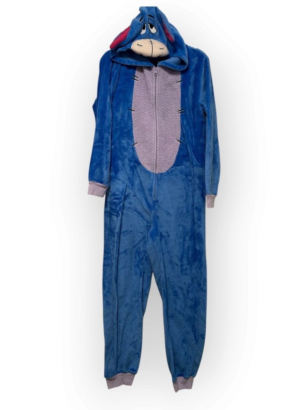 Disney Eeyore Plush Costume Women L 12-14 Winnie Pooh Pajamas Jumpsuit One-Piece